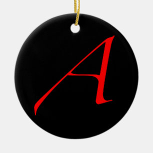Atheistisches einfaches ein Rot auf schwarzer Keramikornament