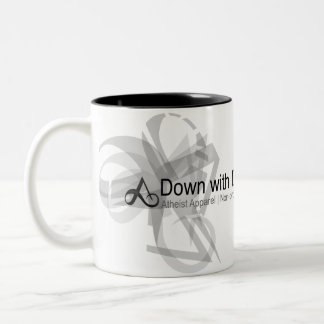 Atheistisches Kleid - unten mit Darwin-Tasse Zweifarbige Tasse