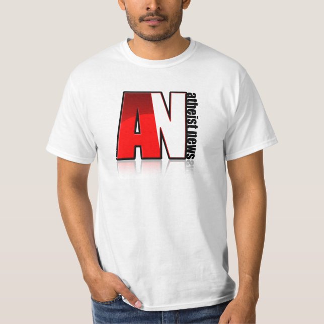 Atheistisches Nachrichten-Quadrat-Logo - Weiß T-Shirt (Vorderseite)