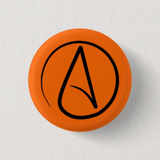 Atheistisches Symbol: Orange Button (Vorderseite)