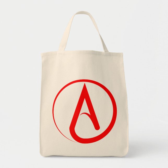 Atheistisches Symbol Rot Tragetasche (Vorne)