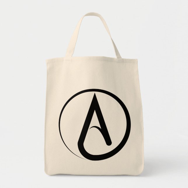 Atheistisches Symbol Schwarz Tragetasche (Vorne)
