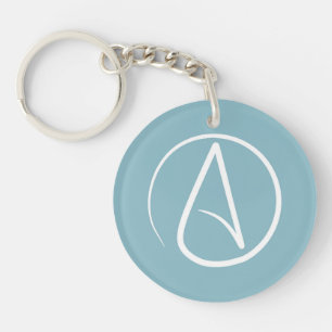 Atheistisches Symbol: Weiß auf blau-grauem Schlüsselanhänger