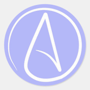 Atheistisches Symbol: Weiß Runder Aufkleber