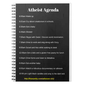 Atheistisches Tagesordnungs-Notizbuch Notizblock