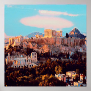 Athen - Akropolis - Panorama - Poster