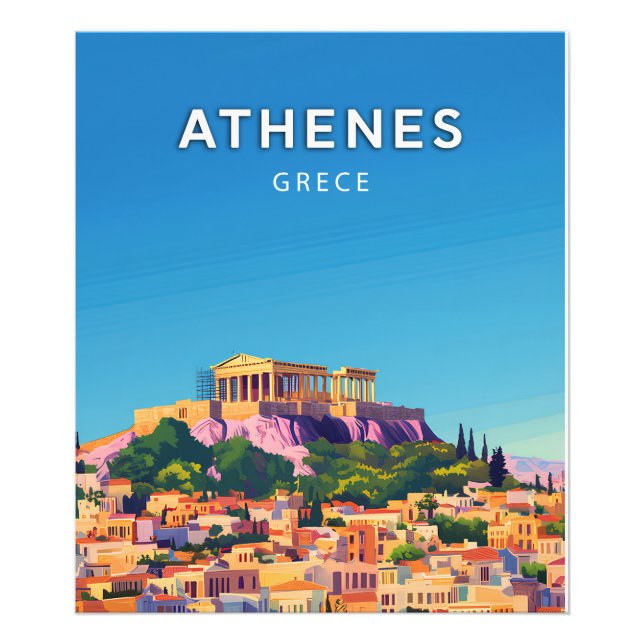 Athen, Grece, Retro-Chic-Poster Fotodruck (Vorne)