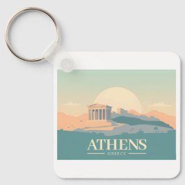 Athen Griechenland Akropolis Pastel Travel Schlüsselanhänger