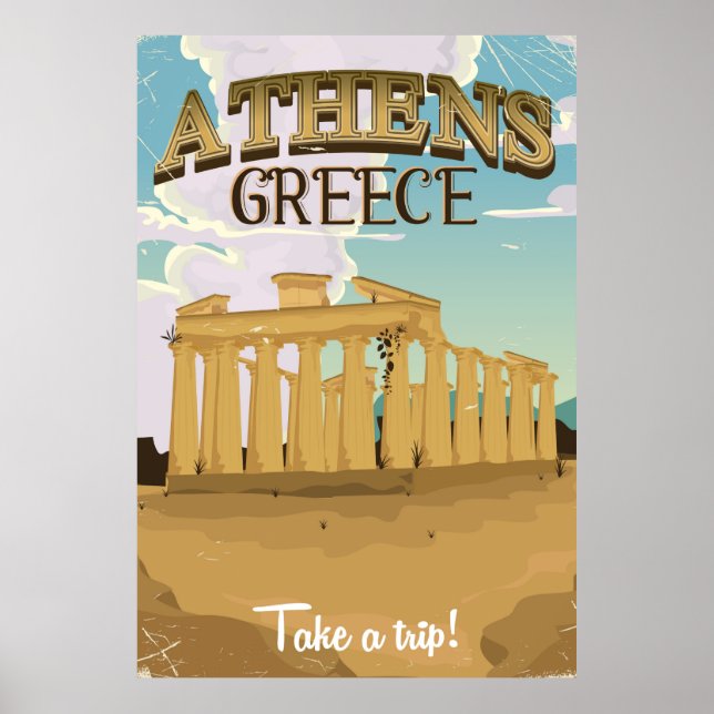 Athen Griechenland Akropolis Reiseplakat Poster (Vorne)