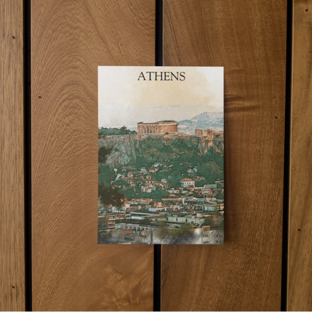 Athen Griechenland Akropolis View Postkarte (athens greece akropolis postcard)