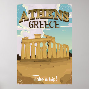 Athen Griechenland Akropolis Vintage-Reiseposter Poster