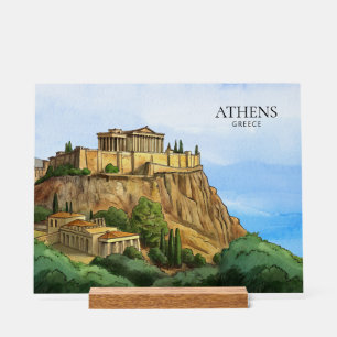 Athen Griechenland Aquarell Historische Ansichte Acrylschild