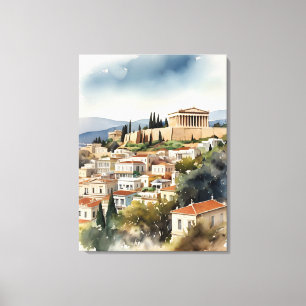 Athen Griechenland Aquarellkunst Leinwanddruck