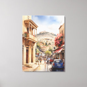 Athen Griechenland Aquarellkunst Leinwanddruck