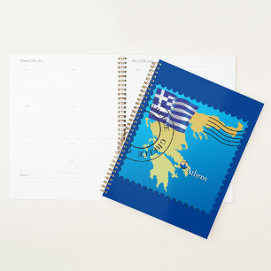 Athen Griechenland Briefmarke Griechenland Flagge  Planer