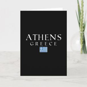 Athen Griechenland Flagge Urlaub Athen Souvenir Gr Karte