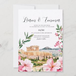 Athen Griechenland Landschaft Hochzeit Einladung