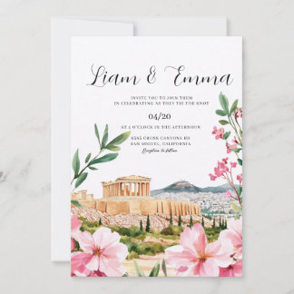 Athen Griechenland Landschaft Hochzeit Einladung