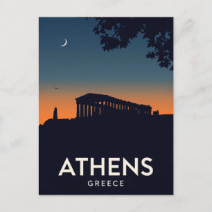 Athen Griechenland Parthenon Silhouette Postkarte