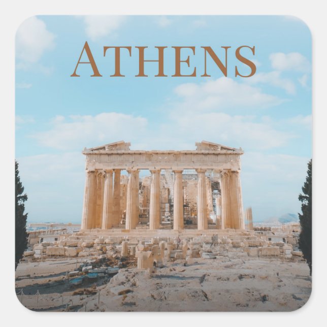 Athen Griechenland Quadratischer Aufkleber (Vorderseite)