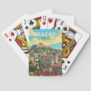 Athen Griechenland Reise Kunst Vintage Spielkarten