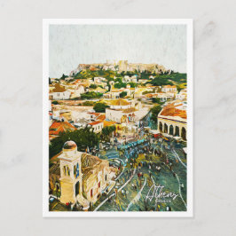 Athen Griechenland Schöne Öllandschaft Postkarte
