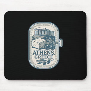 Athen Griechenland Souvenir Griechischer Käse Und  Mousepad