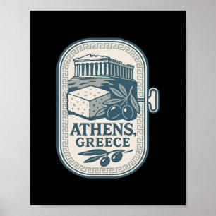 Athen Griechenland Souvenir Griechischer Käse Und Poster