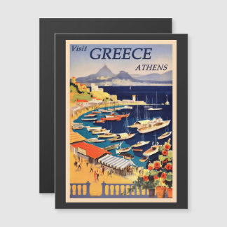 Athen Griechenland Vintage-Tourismuswerbung Magnetkarte