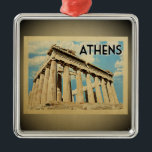 Athen Griechenland Vintage Travel Ornament<br><div class="desc">Ein cooles, Vintages Athen-Ornament mit griechischen Parthenon-Ruinen.</div>