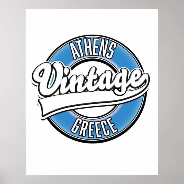 Athen Griechenland Vintages Logo Poster (Vorne)