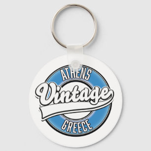 Athen Griechenland Vintages Logo Schlüsselanhänger