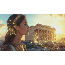 ATHEN - GRIECHISCHE GÖTTIN RUNDES KISSEN