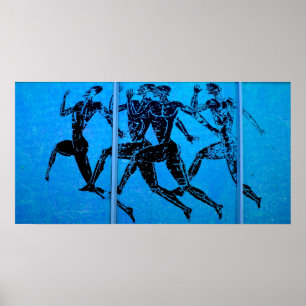 Athen-Marathon-Blaupause Poster