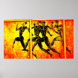 Athen-Marathon-orange Druck Poster