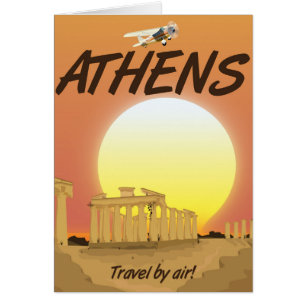 Athen "Reisen mit dem Flugzeug" Goldener Sonnenunt