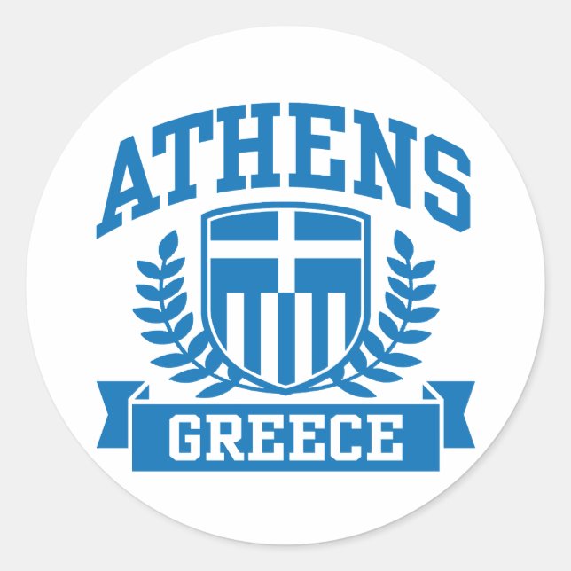 Athen Runder Aufkleber (Vorderseite)