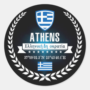 Athen Runder Aufkleber