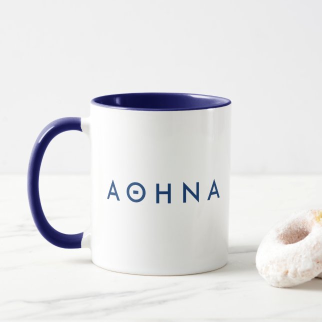 Athen-Typografie "ATHENS" auf Griechisch Tasse (Mit Donut)