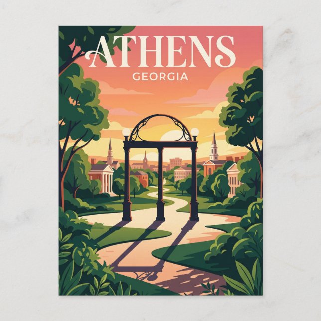 Athen USA Postkarte (Vorderseite)
