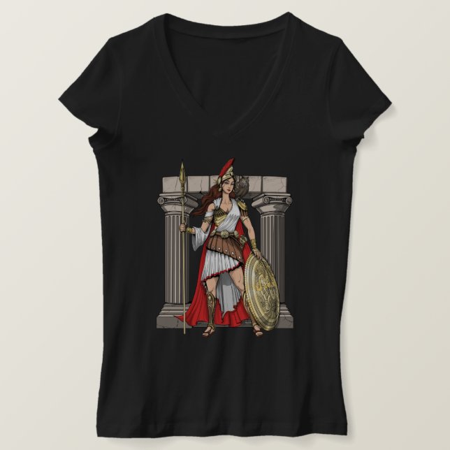 Athena Griechische Göttin T-Shirt (Design vorne)