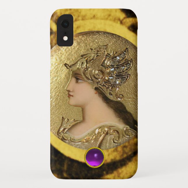 ATHENA MIT FANTASY GRIFFINS UND LILA GEMSTONE Case-Mate iPhone HÜLLE (Rückseite)