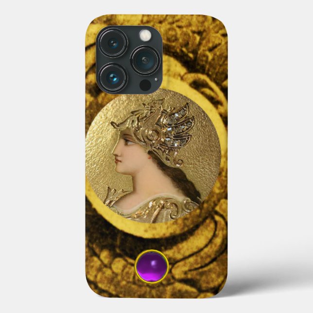 ATHENA MIT FANTASY GRIFFINS UND LILA GEMSTONE Case-Mate iPhone HÜLLE (Rückseite)