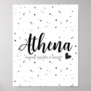 Athena Name Kunst Bedeutung Moderne Baby Mädchen Poster