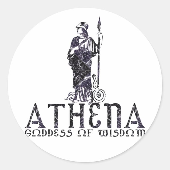 Athena Runder Aufkleber (Vorderseite)