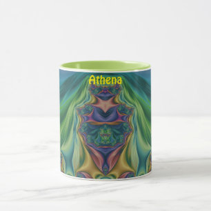 ATHENA ~ Zany 3D-Fraktal ~ Lila-Gelb Tasse