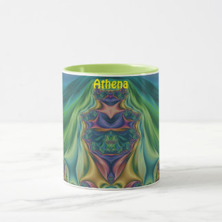 ATHENA ~ Zany 3D-Fraktal ~ Lila-Gelb Tasse
