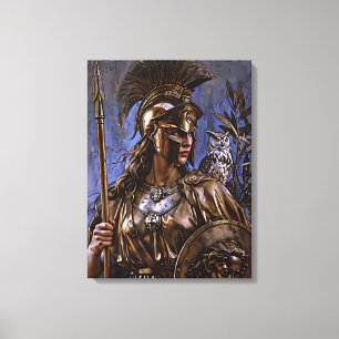 "Athena's Eternal Vigil" Farbiges Portrait Leinwanddruck