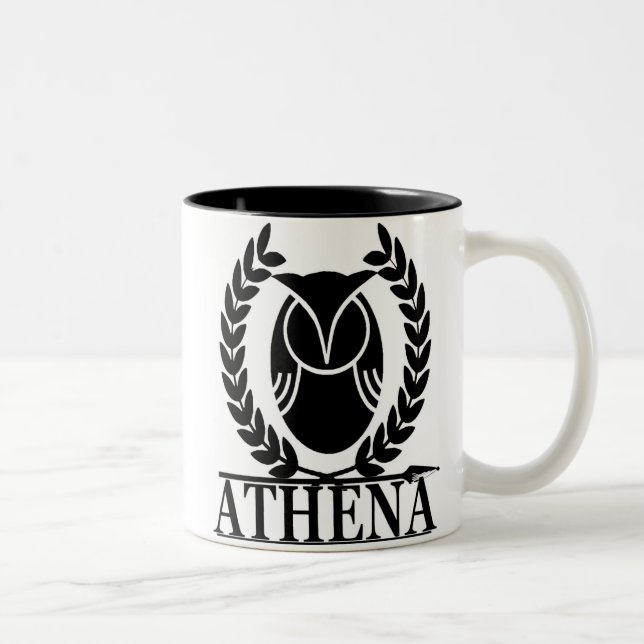 Athene - Göttin von Klugheit Zweifarbige Tasse (Rechts)
