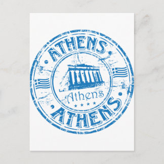 Athener Briefmarke Postkarte